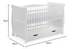 White Cot Bed with Deluxe Foam Mattress Combo