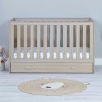 Babymore Luno Oak Cot Bed with Drawer
