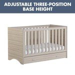 Babymore Luno Oak Cot Bed with Drawer