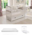 Jacob Wooden Baby Cot Bed with Mattress & Drawer