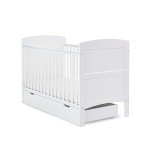 Grace White Mini Cot Bed with Under Drawer