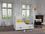 Matilda White Wooden Baby Cot Bed with Drawer