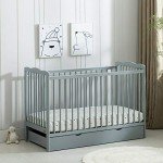 Brooklyn Grey Baby Cot with Water-Repellent Mattress