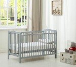 Brooklyn Grey Baby Cot with Water-Repellent Mattress