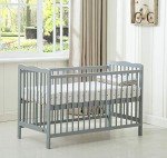 Brooklyn Grey Baby Cot with Water-Repellent Mattress