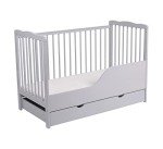Brooklyn Grey Baby Cot with Water-Repellent Mattress