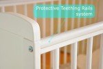 White Wooden Baby Cot Bed with Aloe Vera Mattress