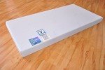 White Wooden Baby Cot Bed with Aloe Vera Mattress
