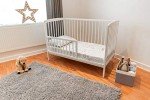 White Baby Dropside Cot Bed with Foam Mattress