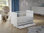 White Wooden Baby Cot Bed with Mattress Option