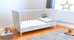 White Solid Wood Convertible Baby Cot Bed
