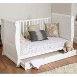 White Sleigh Cot Bed with Foam Mattress Conversion