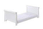 White Sleigh Cot Bed with Foam Mattress Conversion