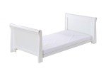 White Sleigh Cot Bed with Foam Mattress Conversion