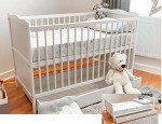 B4Beds White Baby Cot with Mattress & Drawer