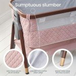 Tutti Bambini CoZee Luxe Bedside Crib - Walnut/Blush