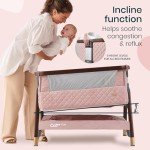 Tutti Bambini CoZee Luxe Bedside Crib - Walnut/Blush