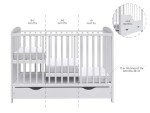 Jacob Wooden Baby Cot Bed with Drawer & Rails