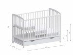 Jacob Wooden Baby Cot Bed with Drawer & Rails