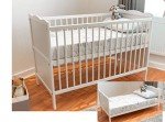 White Wood Convertible Baby Cot Bed with Toddler Bed