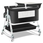 4 in 1 Bedside Crib with Changing Table, Wheels
