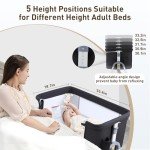 4 in 1 Bedside Crib with Changing Table, Wheels