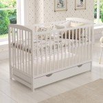 JACOB Wooden Baby Cot Bed with Covered Drawer