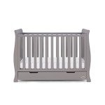Mini Sleigh Cot Bed in Warm Grey by Obaby