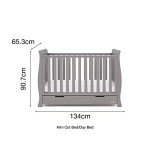Mini Sleigh Cot Bed in Warm Grey by Obaby