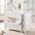 White Babymore Eva Sleigh Cot Bed with Mattress