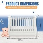 White Babymore Eva Sleigh Cot Bed with Mattress