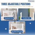 White Babymore Eva Sleigh Cot Bed with Mattress