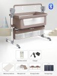 Convertible Baby Bedside Cot with Bluetooth Music功能