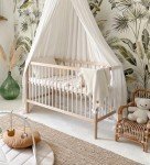 Mokee Mini Cot Bed with Adjustable Height & Toddler Bed Option