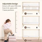 Mokee Mini Cot Bed with Adjustable Height & Toddler Bed Option
