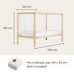Mokee Mini Cot Bed with Adjustable Height & Toddler Bed Option