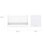 Juliet Wooden Convertible Baby Cot Bed - White