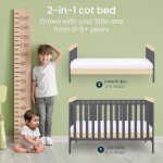 Tutti Bambini Rio 2-in-1 Cot Bed - Oak/Slate Grey