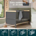 Tutti Bambini Rio 2-in-1 Cot Bed - Oak/Slate Grey