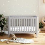Babymore Iris Grey Cot Bed - Solid Pine Wood