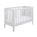 Babymore Iris Grey Cot Bed - Solid Pine Wood
