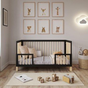 Alexander 4-in-1 Baby Cot Bed - Anthracite/Pine