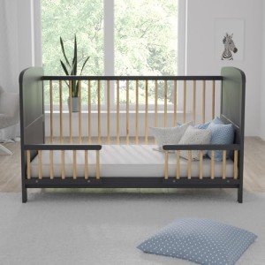 Maddox Adjustable Cot Bed with Wooden Barriers