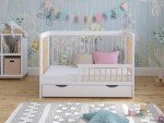 Luca Baby Cot Bed with Drawer and Guard Rail