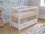 Luca Baby Cot Bed with Drawer and Guard Rail
