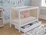 Luca Baby Cot Bed with Drawer and Guard Rail