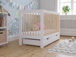 Luca Baby Cot Bed with Drawer and Guard Rail