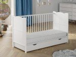 White Solid Wood Convertible Baby Cot Bed