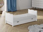 Convertible White Wooden Baby Cot Bed with Storage
