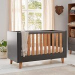 Tutti Bambini Como 3-In-1 Cot Bed - Slate Grey/Rosewood
